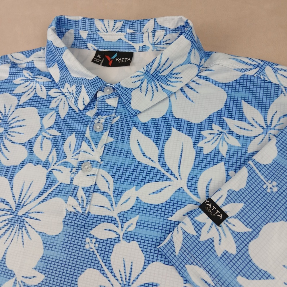 Yatta‎ Golf XL Mens Polo Shirt Floral Stretch Performance 23x28